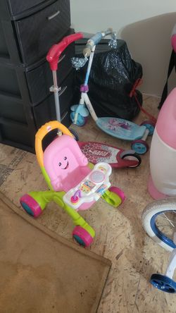 Stroller and 2 Radio Flyer Scooters