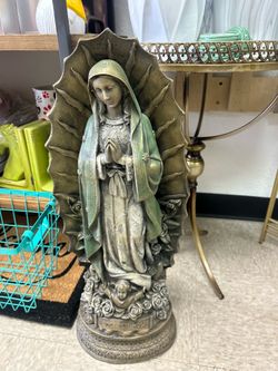 Our Lady of Guadalupe Statue with paint  27” height