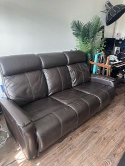 Dark Brown 3 Seater Leather Couch