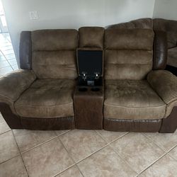 Theater Style 2 Seat Recliner Couch 