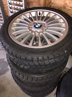 Set Of 4 BMW Rims And Blizzak Winter Tires
