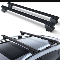 New 53" Heavy Duty 300 LBS Universal Roof Rack Cross Bars Compatible with Flush & Raised Side Rails, Fit Most Vehicles SUVs, Lockable & Adjustable Car