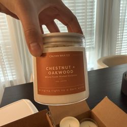 Chestnut + Oakwood Soy Candle Crafted By Calyan Wax Co