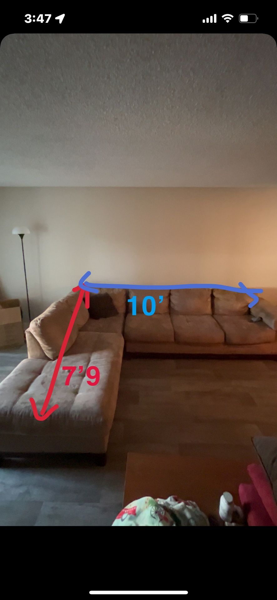 beige sectional couch