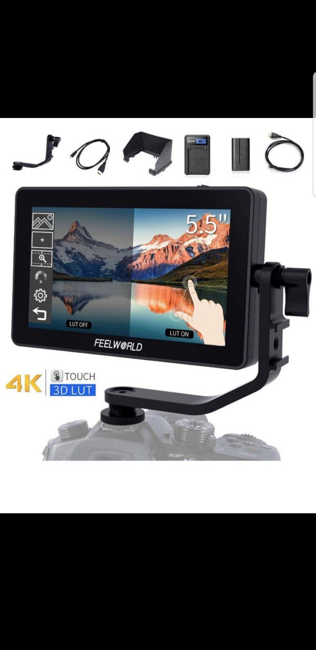 F6 Plus 5.5 Inch IPS Full HD1920x1080 for DSLR Cameras Field Monitor Suppor 4K HDMI 3D LUT Touch Screen with Tilt Arm Power Output