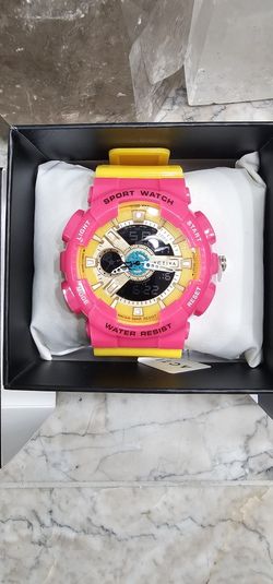 New Activa Invicta Pixel Pink Lemonade X Digital Unisex Watch 50mm, Orange, NWT Water Resistant 