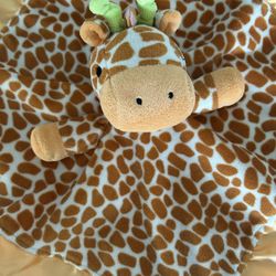Nurture Giraffe Lovey Security Blanket Orange Green Stuffed Animal Baby Plush