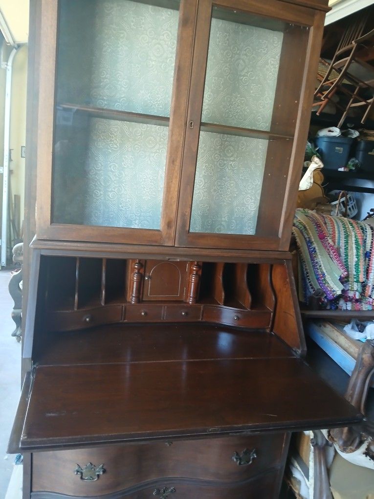 Antique Secretary With Hutch Top