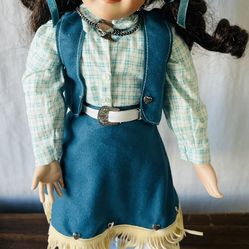 Hamilton Collection 16" Cowgirl "Skylar” Doll In Porcelain by Connie Johnston