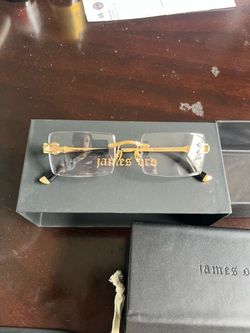 James Oro Authentic II Rimless Eyeglasses Gold Metal Frame 54-20
