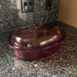 Pyrex Cranberry Glass 4-Qt Casserole – Retro Kitchen Favorite