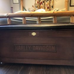 Harley Davidson Wooden Storage Bench