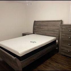 Coralee Gray Sleigh Bedroom Set/ Queen or King Size/Dresser,Mirror,Bed,Nightstand,Chest