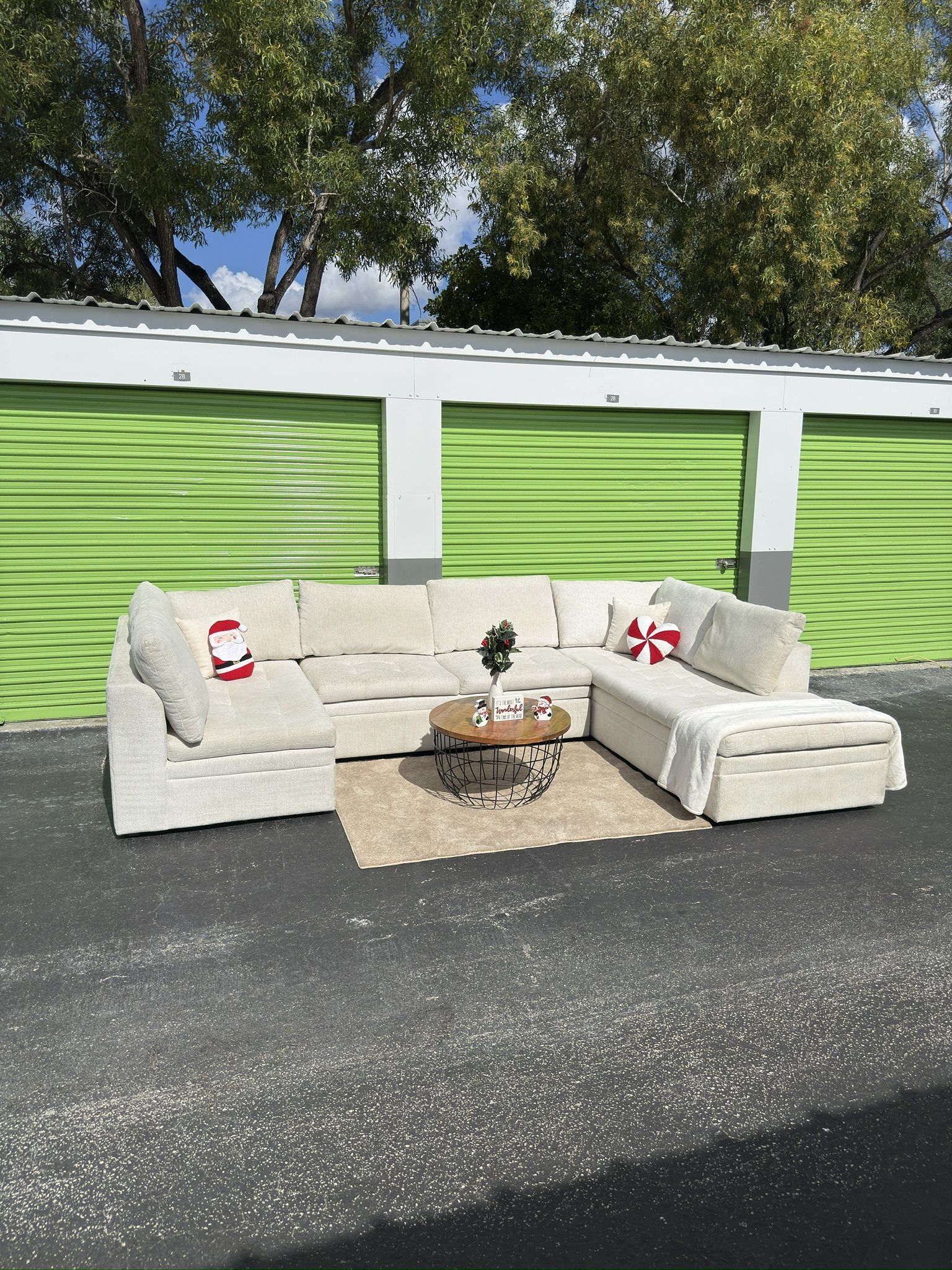 Off-White Cindy Crawford Big Sleeper Sectional Couch ποΈ