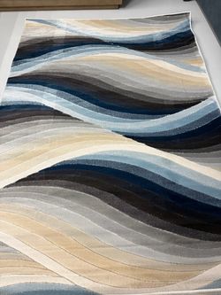 Modern Wave Pattern Area Rug