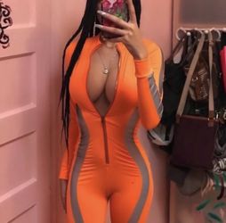 Orange/ Grey Reflective jumpsuit size small