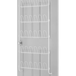 Whitmor 18-Pair Over The Door Shoe Rack, Unisex, White