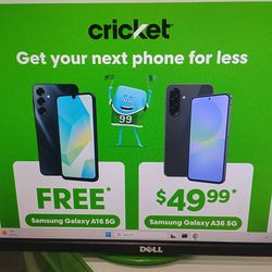 Galaxy A36 only $49.99 when you switch your number over to cricket stop by and get yours today