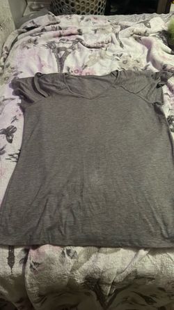 Gray V-Neck Short Sleeve T-Shirt