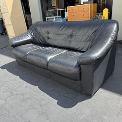 Black Leather 3 Seater Sofa $20