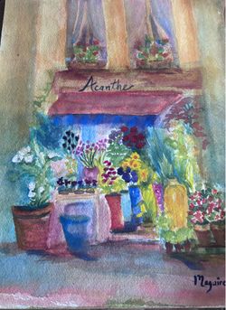 Watercolor Painting “ACANTHE” By Las Vegas Artist Lynne Anne Maguire Approx 8x10
