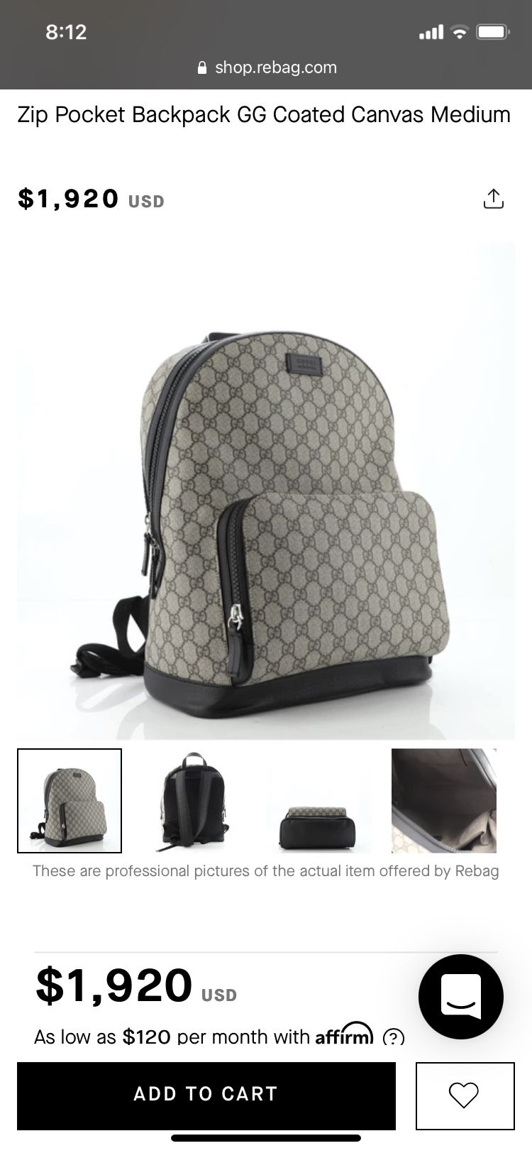 Gucci Back Pack