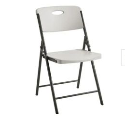 HDX Metal Frame Almond Resin Seat Folding Office Chair