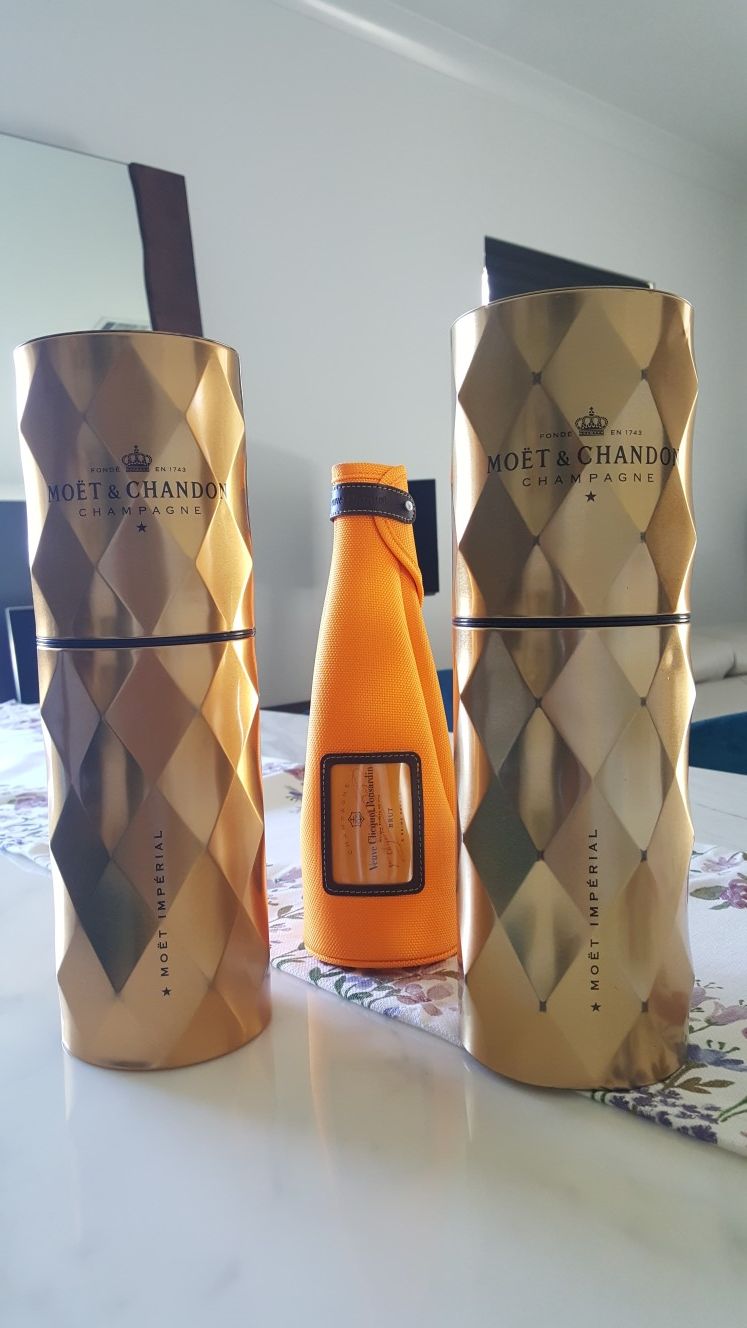Empty Moët & Chandon and Veuve Clicquot Decorative Box