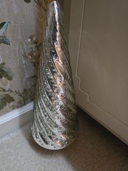 Silver glass tabletop Christmas Tree 