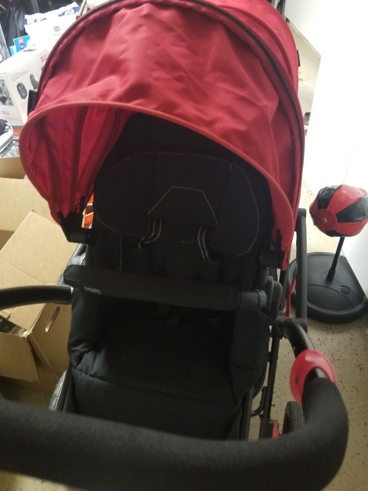 Contours Options Red/Black Double Stroller