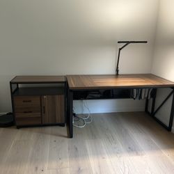 Office Executive Desk and Lateral File Cabinet