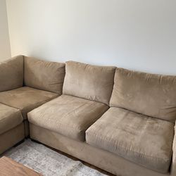Crate & Barrel Axis Dansen Tan colorSectional Sofa 3 pcs