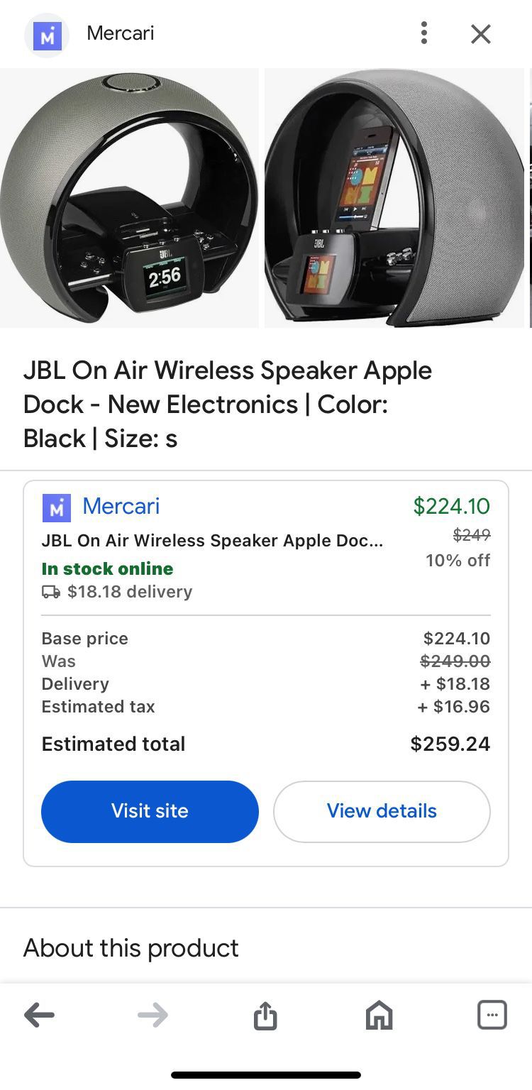 JBL On Air Wireless Speaker with Apple Dock - Premium Sound and Wireless Connectivity