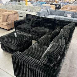 New Black Sectional 