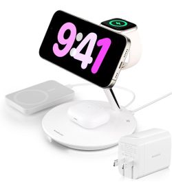 MAGEASY 4 in 1 Charging Station - Total 55W Output, Bedside Charging Station