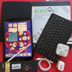 Apple IPad 8th Generation (10.2” Retina /Latest 18/ 2020 model) 32GB with stylus pen, keyboard & Accessories 