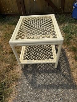 Boho Rattan Wicker Table