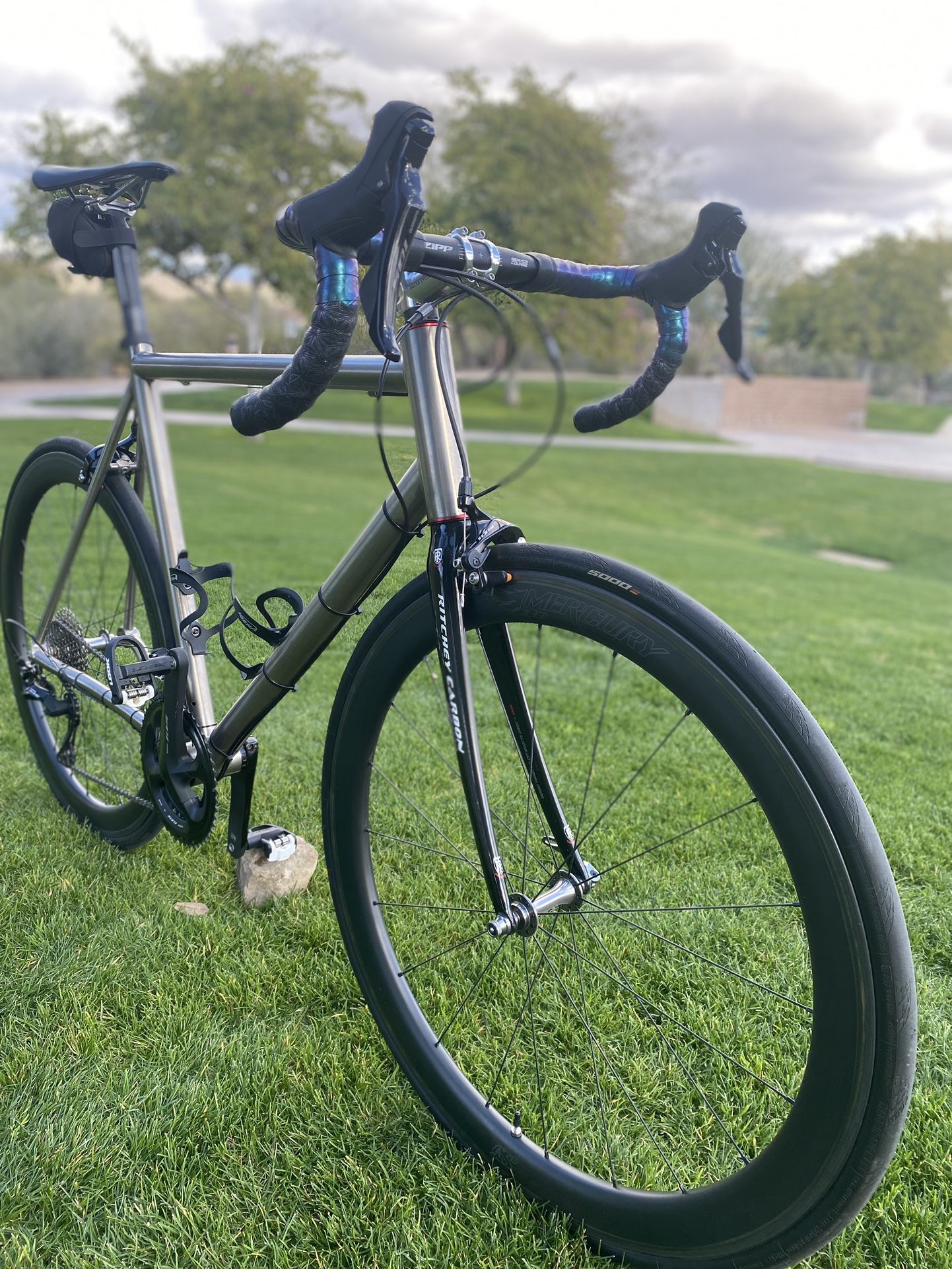 Titanium road Bike With Carbon Wheels. 58cm for Sale in Peoria, AZ