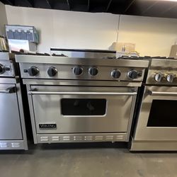 Viking 36”Wide Gas Range Stove In Stainless Steel With Griddle 