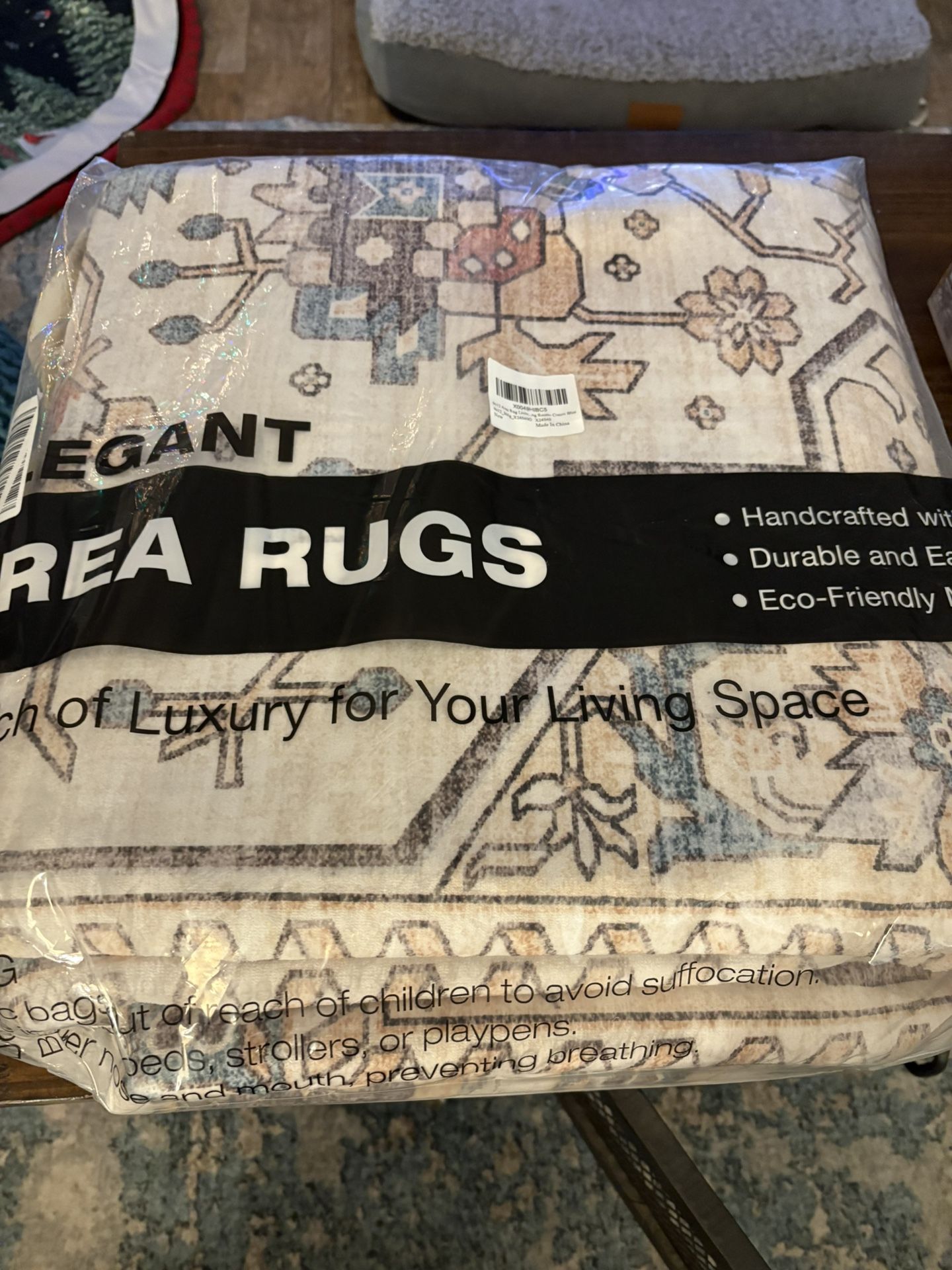 New- 9x12 Distressed Medallion Boho Washable rug