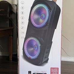 QFX DUAL 12” BLUETOOTH RECHARGEABLE SPEAKER WITH LED PARTY LIGHTS🎶🎶🎶 