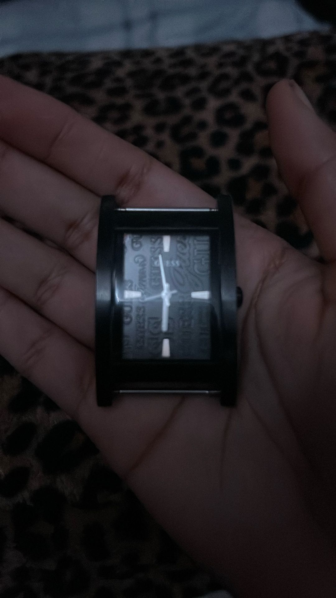 Guess Black Stainless Steel Pocket Watch