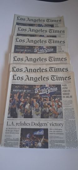 LOS ANGELES DODGERS 2025 WORLD SERIES CHAMPS . 11/03/25 . NEW ,, COMPLETE 20.00 each