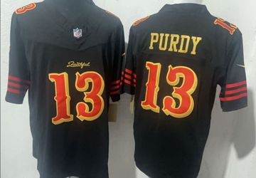 BROCK PURDY #13 BLACK STITCHED JERSEY