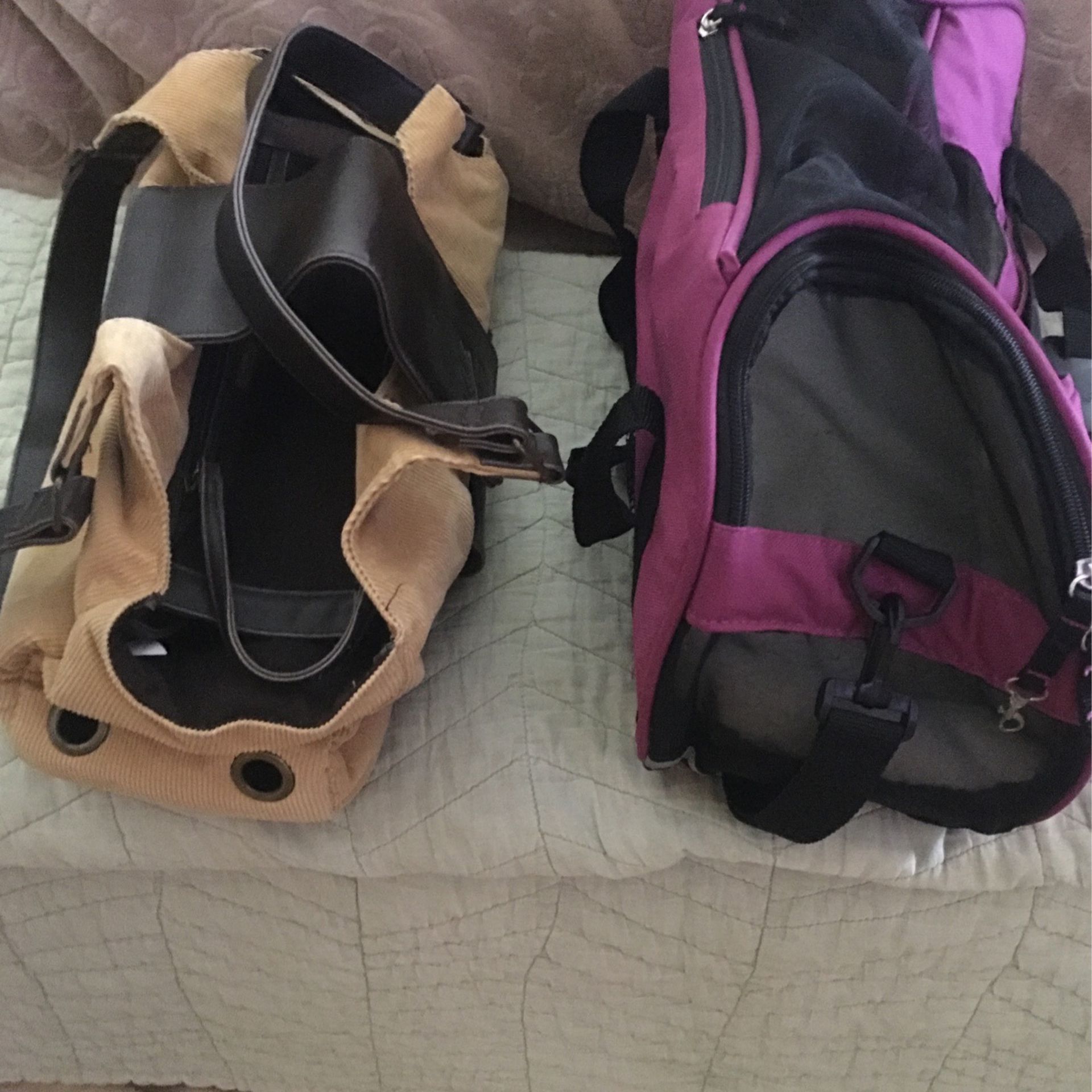 . Two small pet carriers for a cat or a small dog