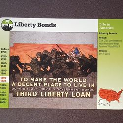 1997 Grolier World War One I Liberty Bonds History Large Over-sized Card Collectible Vintage