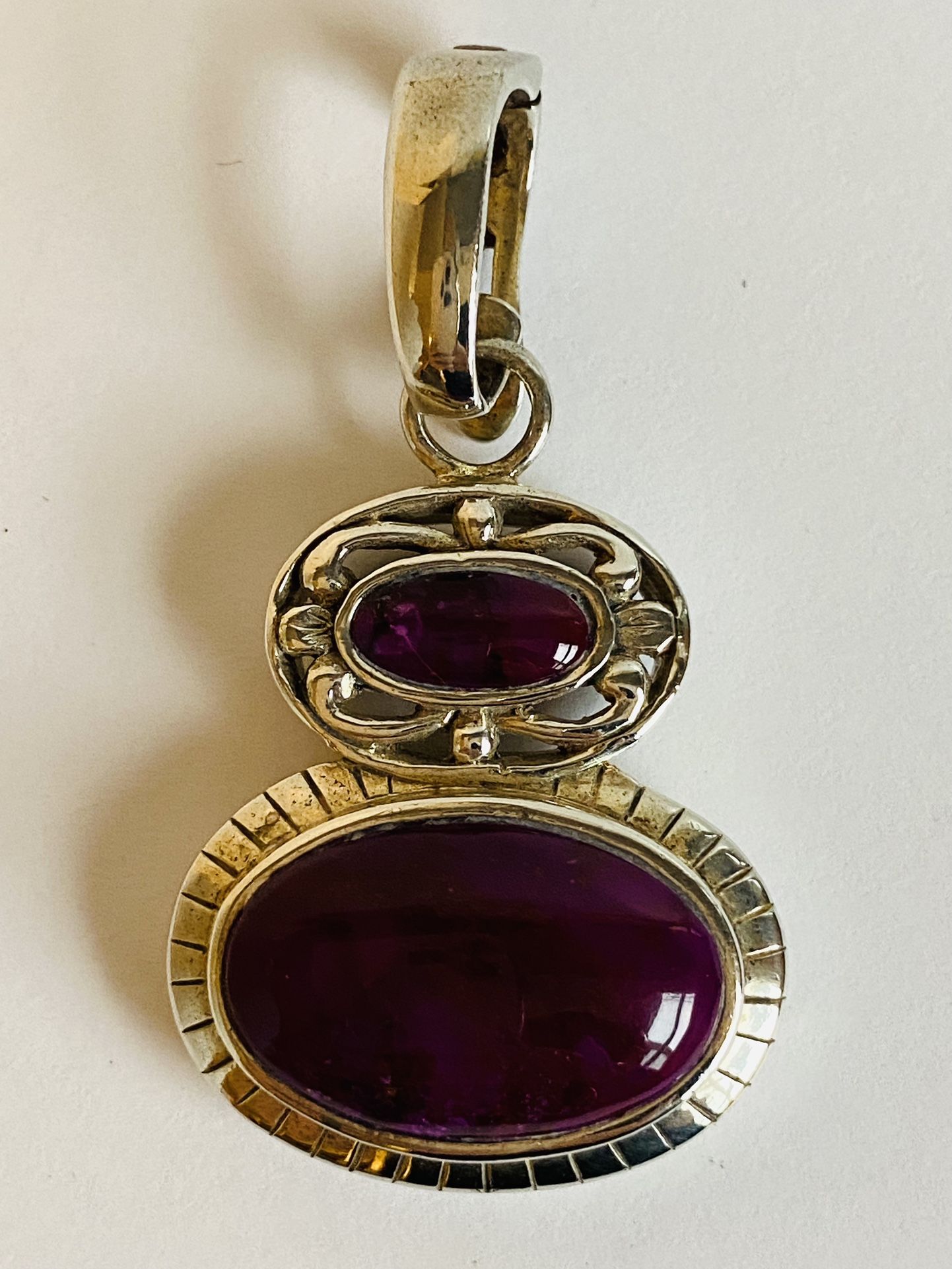 Silver 925 Gorgeous Pendant with Gem Stone 2” Long  $175