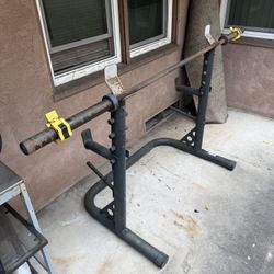 Olympic Sized Weight Bar And Rack 