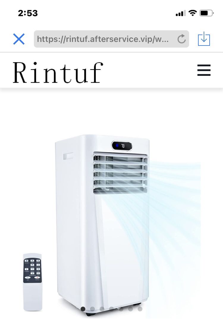 Rintuf Portable AC, Color White, 6000 BTUs