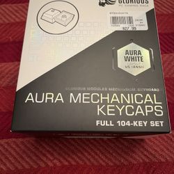 Glorious Aura Mechanical Keycaps - White PBT US(ANSI) Layout - 120 Keycaps Compatible With Most Keyboards